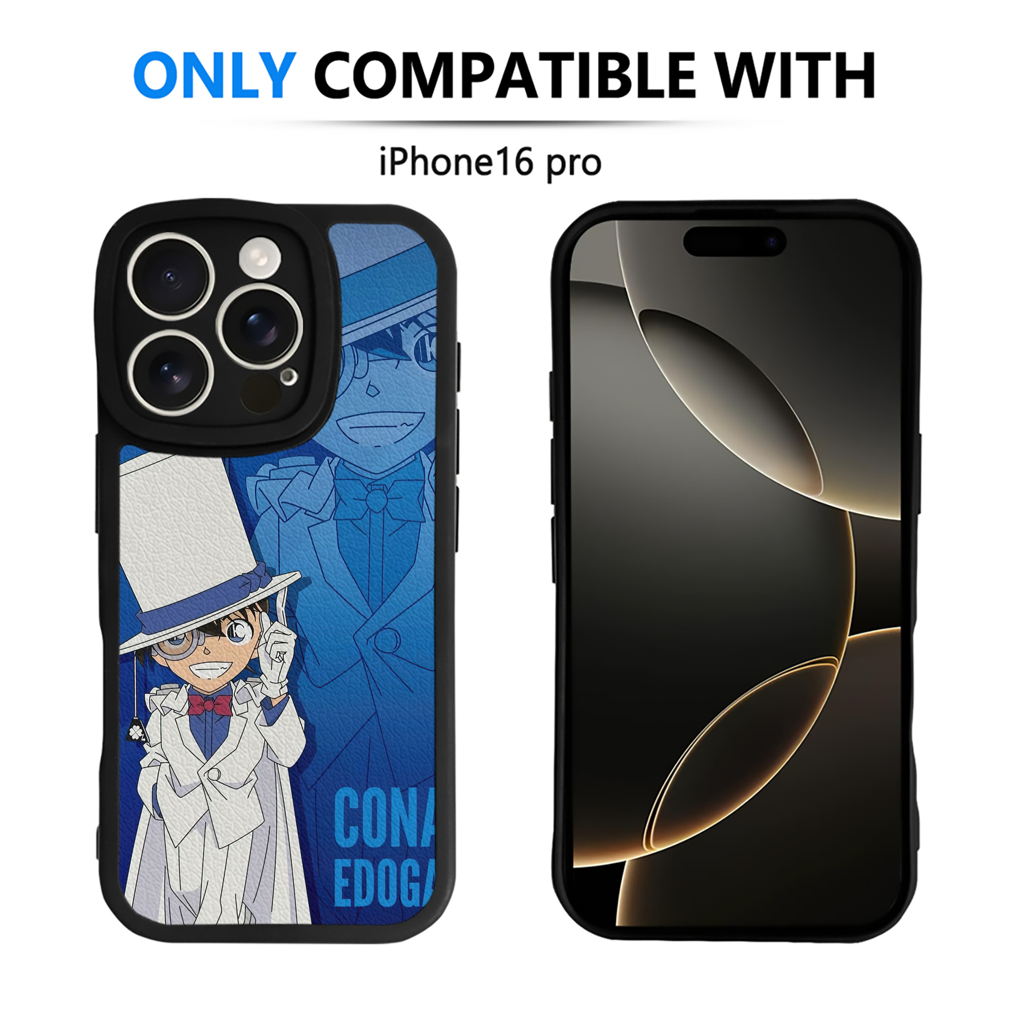 （画像用） 名探偵コナン Detective Conan 【iPhone 16シリーズ対応】シリコンスマホケース（レザー調） 材質：シリコン